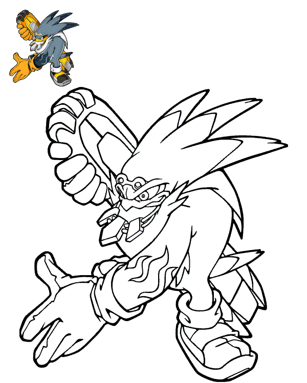 Coloriage Storm l'Albatros Sonic Riders - Sonic à imprimer